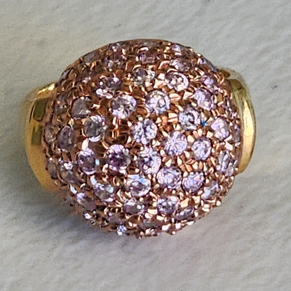 Ross-Simons Jewelry - Ross-Simons Sterling Silver Gold Vermeil Pink Or Purple  Crystals Ring Size 7